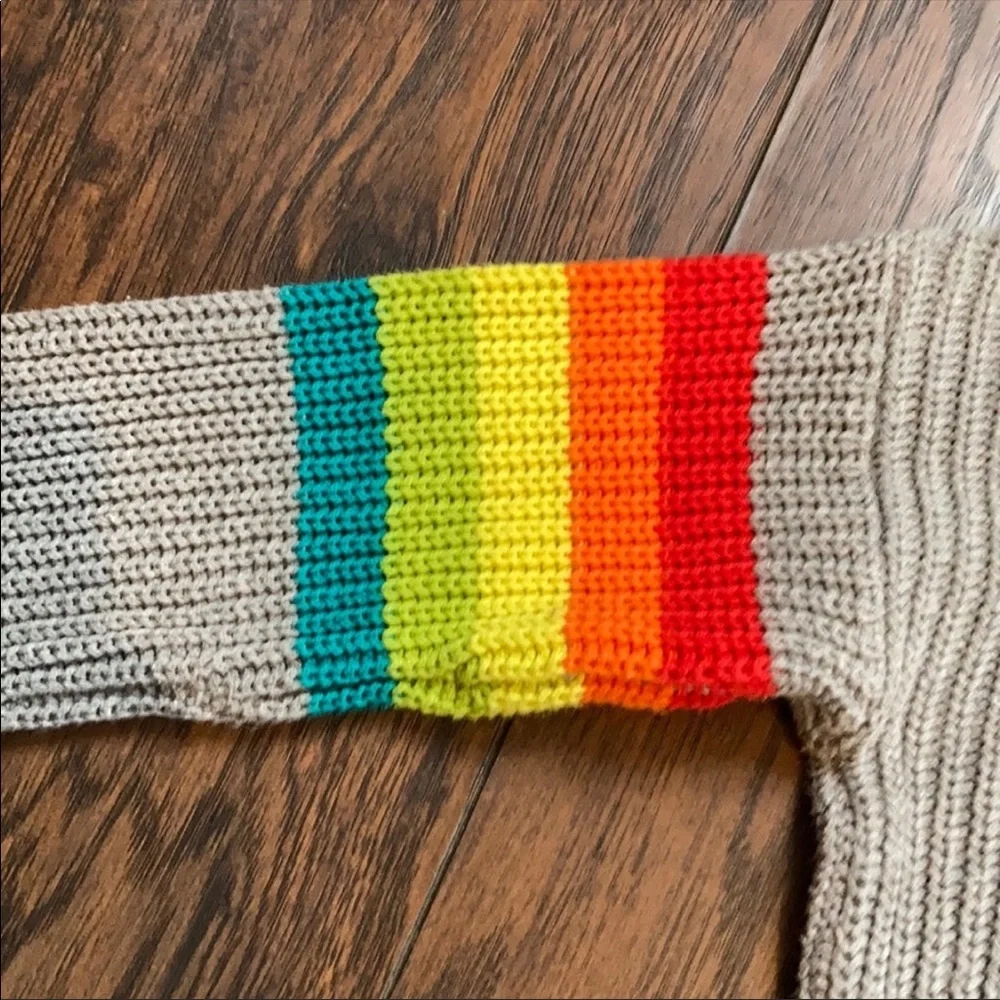 Urban Outfitters Gray Rainbow Stripe Sweater - Picture 2 of 6
